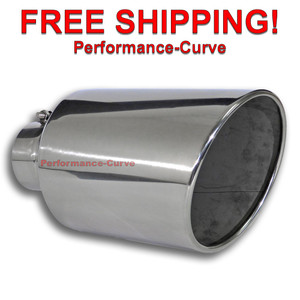 Diesel Stainless Steel Bolt On Exhaust Tip 4" Inlet - 8" Outlet - 15" Long