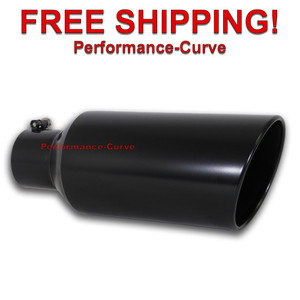 Black Diesel Stainless Steel Bolt On Exhaust Tip 4" Inlet - 7" Outlet - 18" Long