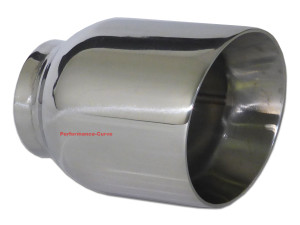 Stainless Steel Exhaust Tip Double Wall Angle - 2.5" Inlet - 4" Outlet - 5" Long