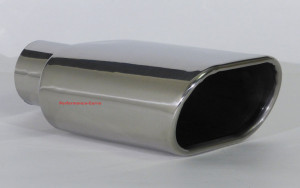 Stainless Steel Exhaust Tip - Rolled Oval Slant 2.25" Inlet - 5.5" x 3" Outlet
