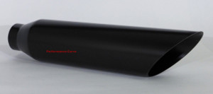 Black Stainless Steel Exhaust Tip - 2.5" Inlet - 4" Outlet - 18" Long