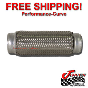 2.5" x 10" Exhaust Flex Pipe Tube Custom Heavy Duty Stainless Steel Triple Ply