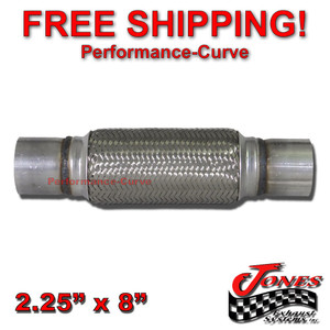 2.25" x 8" Exhaust Flex Pipe Tube Custom Heavy Duty Stainless Steel Triple Ply
