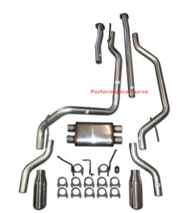 2009 - 2020 Toyota Tundra Performance Dual Exhaust Kit w/ 14" Thunderbolt - Rear Exit Polished Tips