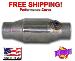 2.5" Thunderbolt Catalytic Converter High Flow T409 Stainless Steel Rear O2 Nut