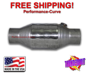 2.25" Thunderbolt Catalytic Converter High Flow T409 Stainless Steel Rear O2 Nut