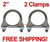 2" Exhaust U-Bolt Clamp - 5/16" Rod - Standard Duty - Saddle Style - 2 Pack