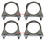2" Exhaust U-Bolt Clamp - 5/16" Rod - Standard Duty - Saddle Style - 4 Pack
