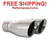 Polished Stainless Steel Custom Exhaust Tip 2.5" In - Dual 3.5" Out - 9.5" Long Polished Stainless Steel Custom Exhaust Tip 2.5" In - Dual 3.5" Out - 9.5" Long