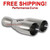 Polished Stainless Steel Exhaust Tip - 3" In - Dual Angled 3" Out - 13" Long Polished Stainless Steel Exhaust Tip - 3" In - Dual Angled 3" Out - 13" Long