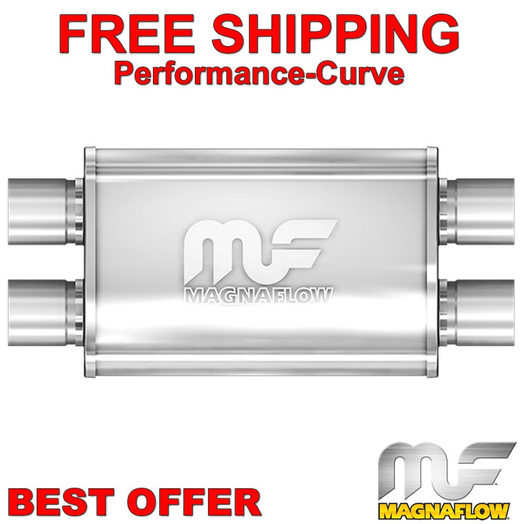 Dual 2.5" 4x9 Oval 14" Body MagnaFlow Muffler SS 11386