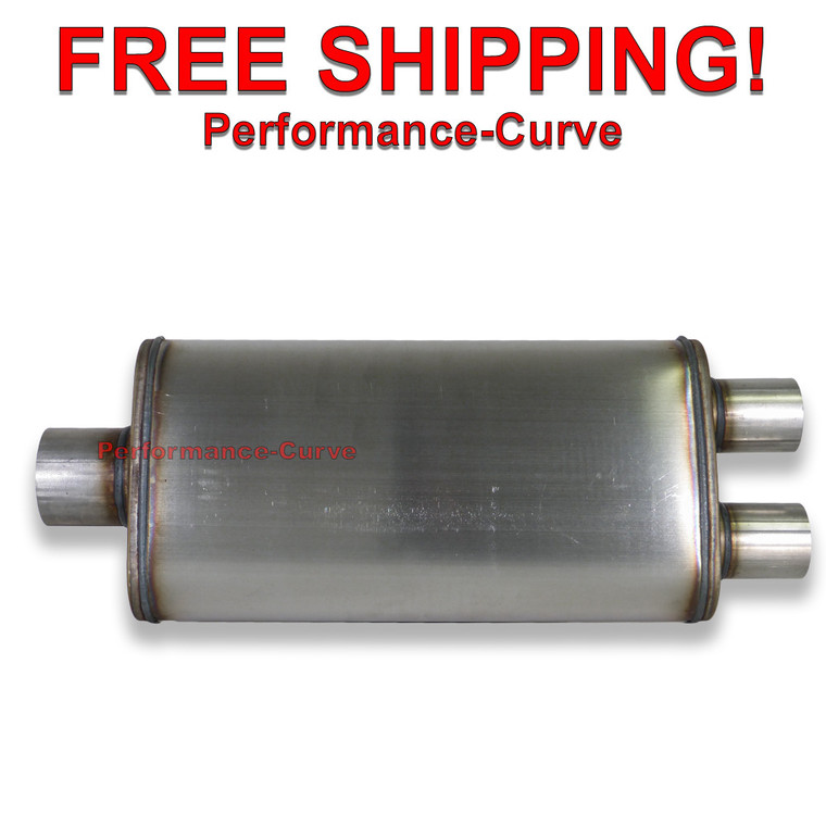 Xlerator Performance Muffler Stainless Steel 3" / 2.25" C/D 4x9 Oval - XS2278