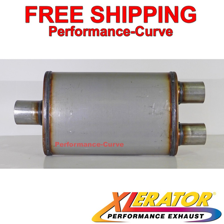 Xlerator Performance Muffler Stainless Steel 2.5 / 2.25 C/D 4x9 Oval - XS2157