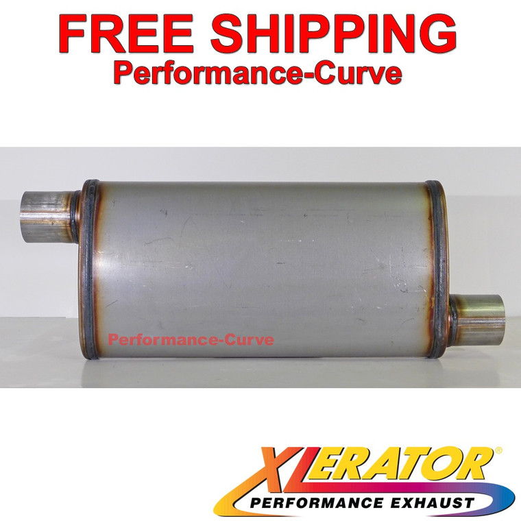 Xlerator Performance Muffler Stainless Steel 2.5" O/O 4x9 Oval - XS1266