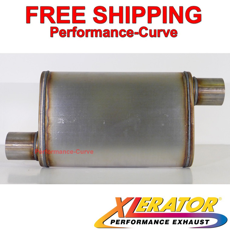 Xlerator Performance Muffler Stainless Steel 2.5" O/O 4x9 Oval - XS1236