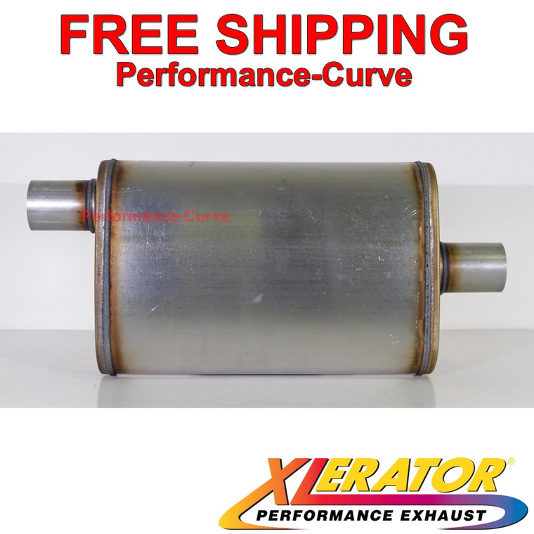 Xlerator Performance Muffler Stainless Steel 2" O/C 4x9 Oval - XS1224