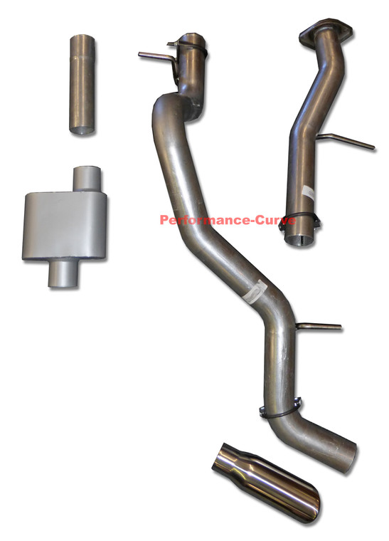 Fits 01-06 Tahoe Yukon 4.8 5.3 Mandrel Bent Exhaust w/ Single Chamber Muffler - Polished Tip