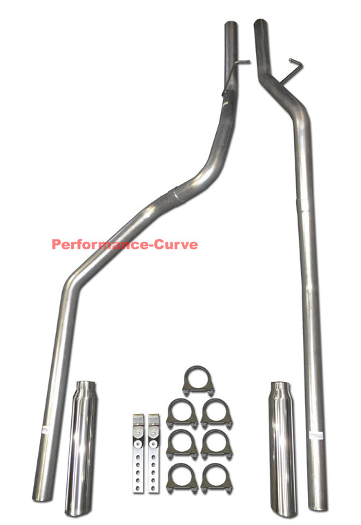 94-01 Dodge Ram 3.9 5.2 5.9 Performance Dual Exhaust Mandrel Bent Tail Pipe Kit - Polished Tips