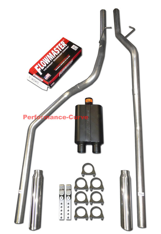 94-01 Dodge Ram Dual Exhaust Mandrel Bent - Flowmaster - Polished Tips