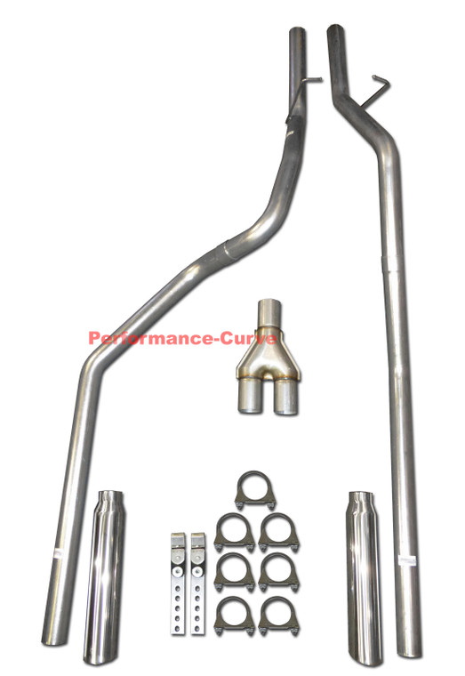 94-01 Dodge Ram 3.9 5.2 5.9 Performance Dual Exhaust Mandrel Bent w/ Y Pipe - Polished Tips