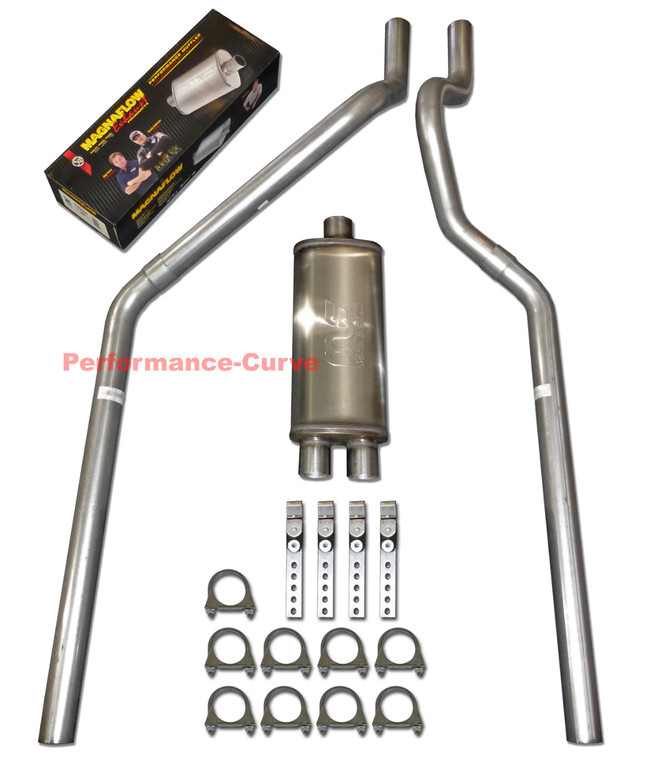 04-08 Dodge Dakota 3.7 4.7 Mandrel Bent Dual Exhaust w/ 18" MagnaFlow Muffler