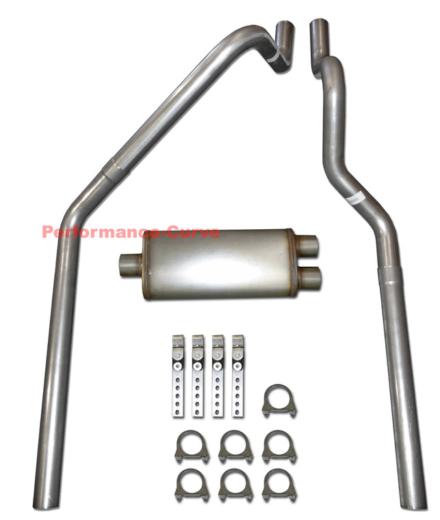 00-03 Dodge Dakota 3.9 4.7 5.9 Mandrel Bent Dual Exhaust w/ 18" Max Flow Muffler