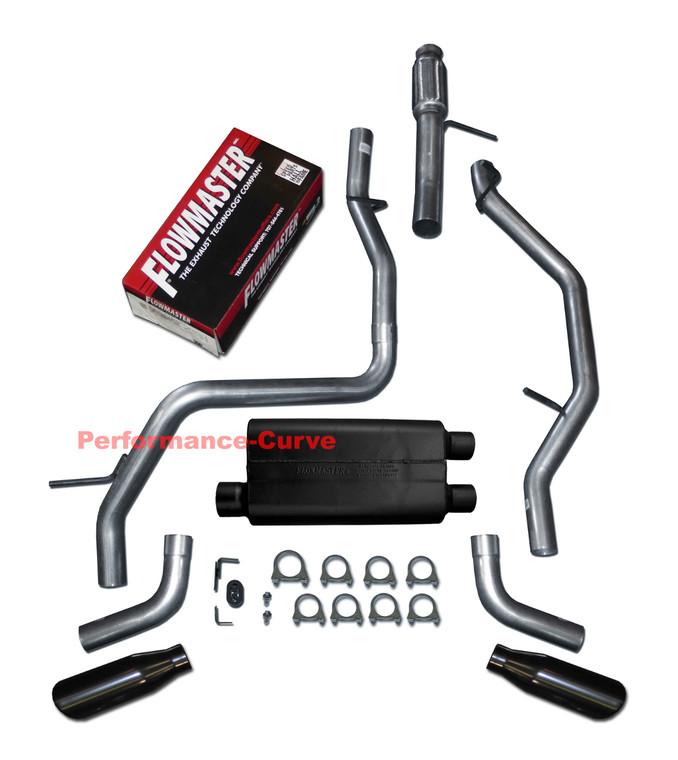 2009 - 2014 Avalanche Yukon XL Suburban Dual Exhaust Kit w/ Flowmaster 50 Series - Black Tips