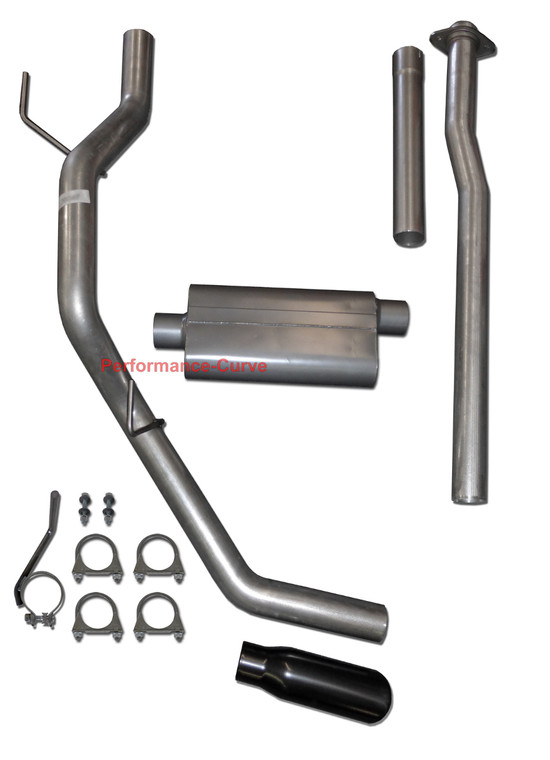 3" Cat-back Exhaust Fits 09-14 Ford F150 4.6 5.0 5.4 w/ Large Body Two Chamber - Black Tip