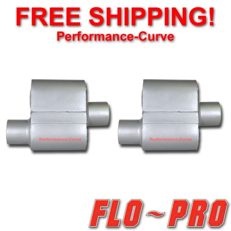 Pair of Single Chamber Performance Race Mufflers Flo-Pro O/C - 2.5" - V72541