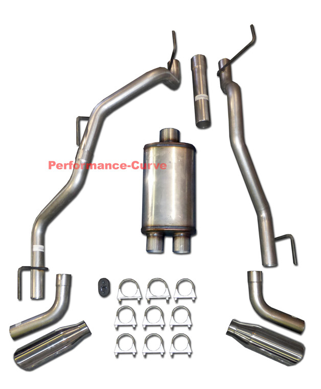 09-21 Dodge Ram Catback Performance Dual Exhaust Side Exit  - MaxFlow Muffler - Polished Tips