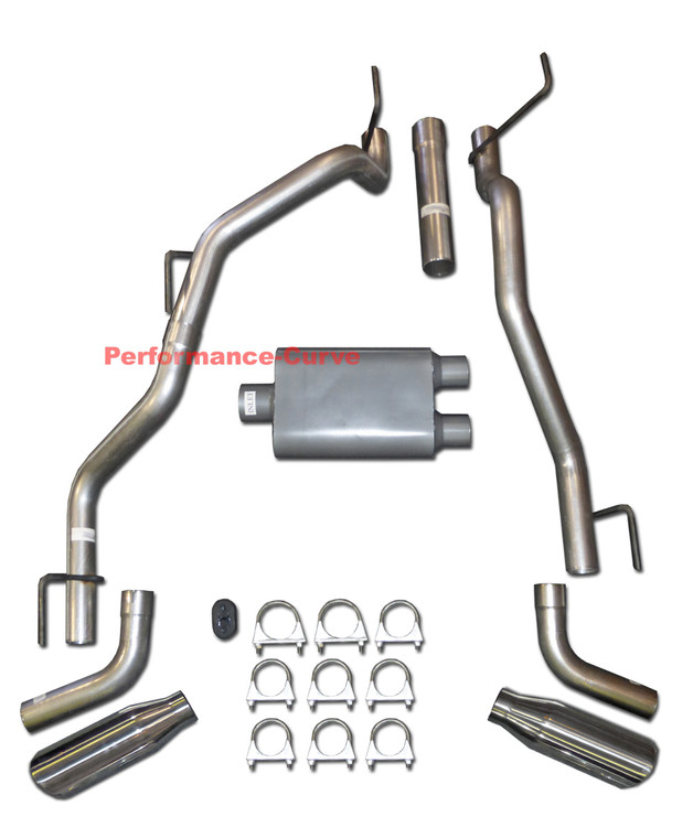 09-21 Dodge Ram Catback Performance Dual Exhaust Side Exit  - 2 Chamber Muffler - Polished Tips