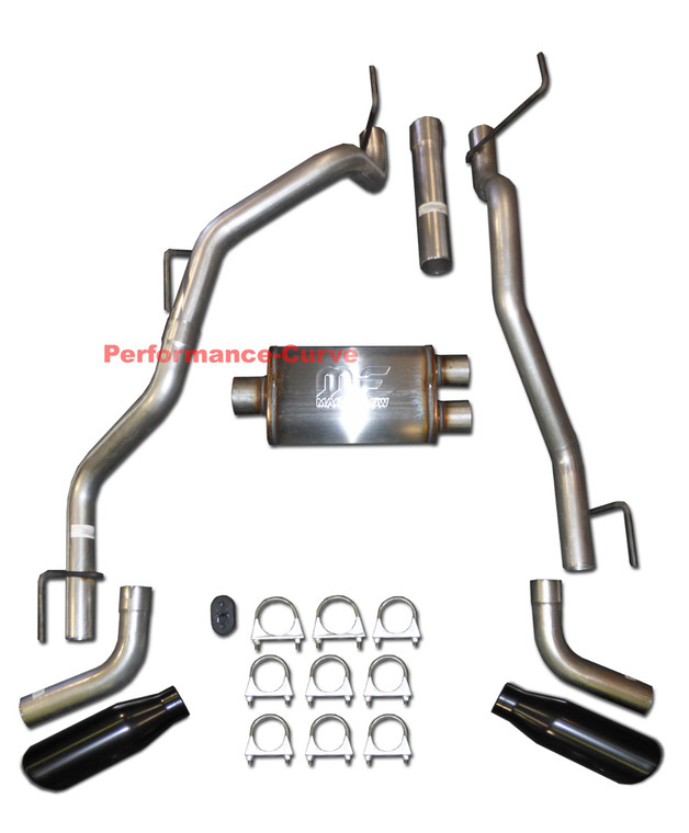 09-21 Dodge Ram Hemi Catback Dual Exhaust Side Exit  - MagnaFlow 14" Body - Side Exit Black Tips