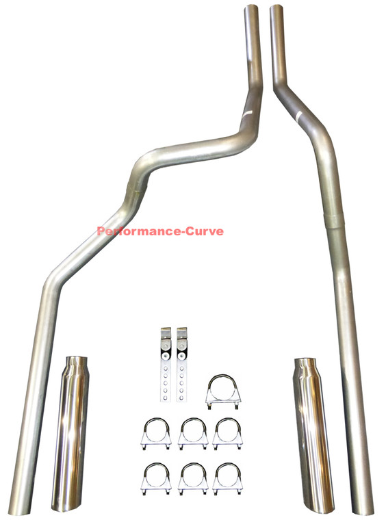06-08 Dodge Ram 3.7 4.7 5.7 Dual Mandrel Bent Exhaust - Tail Pipe Kit - w/ Tips - Polished Tips