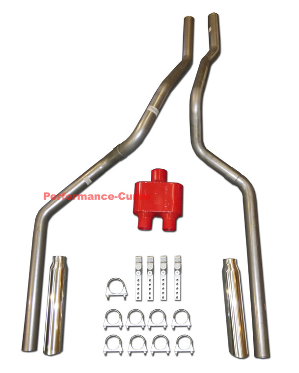 88-93 Chevrolet GMC Truck 4.3 5.0 5.7 Dual Exhaust Mandrel - Cherry Bomb Extreme - Polished Tips