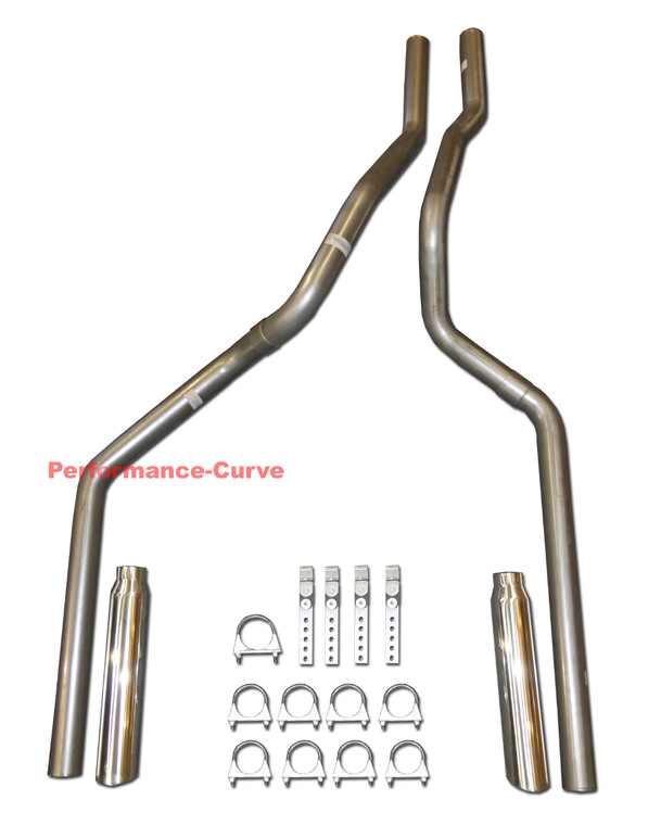 88-93 Chevrolet GMC Truck 4.3 5.0 5.7 Dual Exhaust Mandrel Bent Tail Pipe Kit - Polished Tips