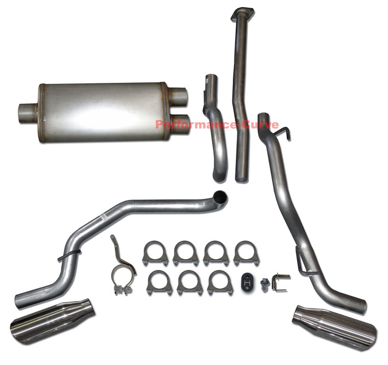 05-12 Toyota Tacoma 4.0 Catback Dual Exhaust Side Exit w/ 18" MaxFlow Muffler - Polished Tips