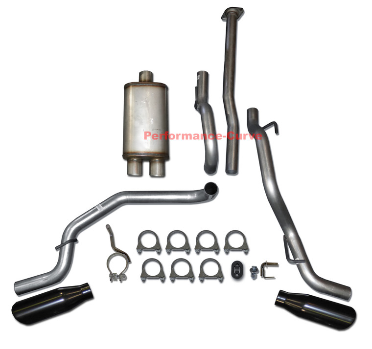 05-12 Toyota Tacoma 4.0 Catback Dual Exhaust Side Exit w/ 14" MaxFlow Muffler - Black Tips