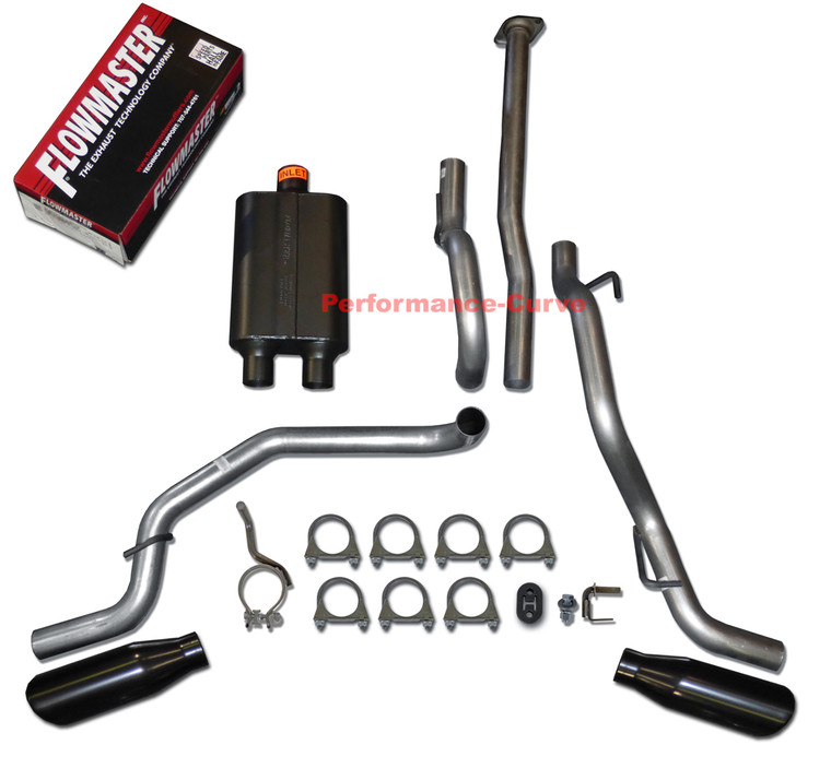 05-12 Toyota Tacoma 4.0 Catback Dual Exhaust Side Exit - Flowmaster Super 44 - Black Tips