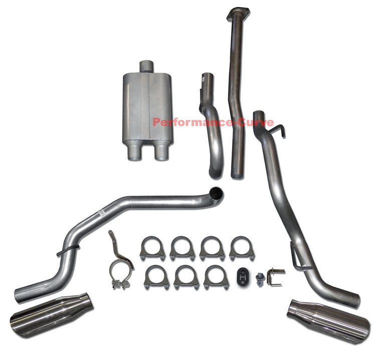 05-12 Toyota Tacoma 4.0 Catback Dual Exhaust Side Exit w/ Full Boar Two Chamber - Polished Tips