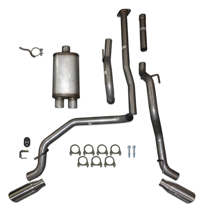 13 - 15 Toyota Tacoma Cat-back Dual Exhaust Side Exit - w/ MaxFlow 14" Body - Polished Tips