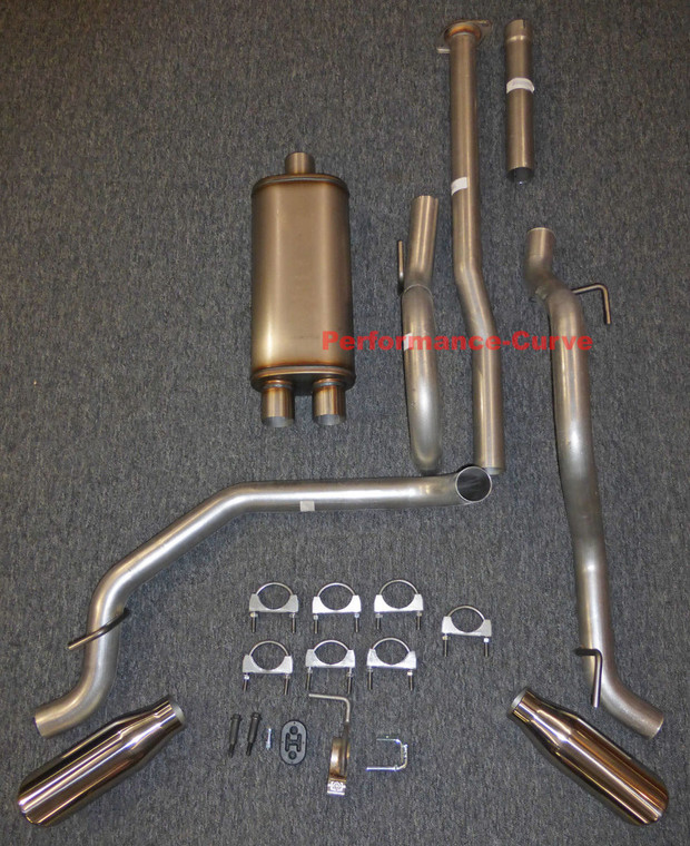 13 - 15 Toyota Tacoma Cat-back Dual Exhaust Side Exit - w/ MaxFlow 18" Body - Polished Tips