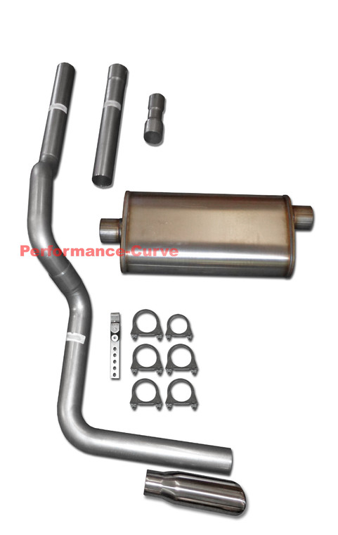 88-01 Dodge Ram 5.2 5.9 Mandrel Bent Exhaust w/ Large Max Flow Muffler - Mellow - Polished Tip