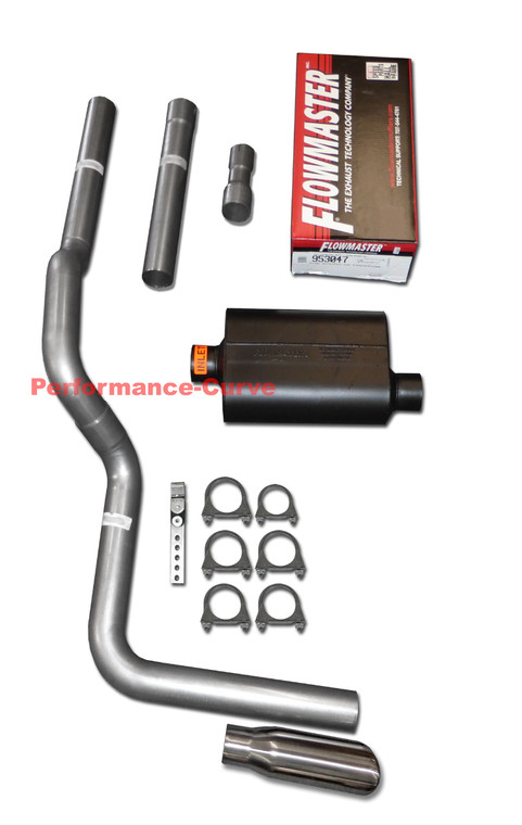 88-01 Dodge Ram 5.2 5.9 Mandrel Bent Exhaust w/ Flowmaster Super 40 Muffler - Polished Tip