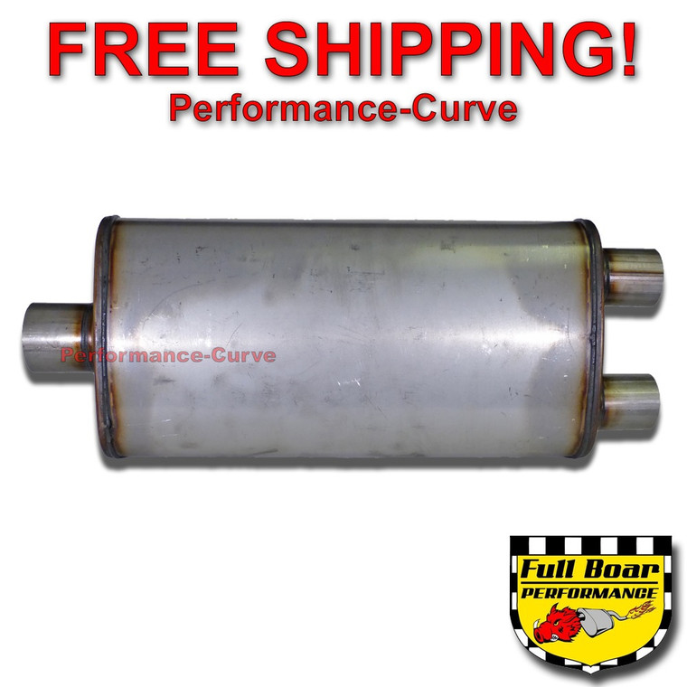 Performance Muffler MAX FLOW Stainless Steel 3" Center / Dual 2.5" 5x11 MF2588