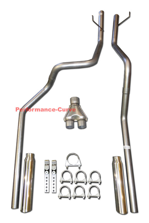 02-05 Dodge Ram Dual Mandrel Bent Exhaust w/ Y Pipe - Polished Tips