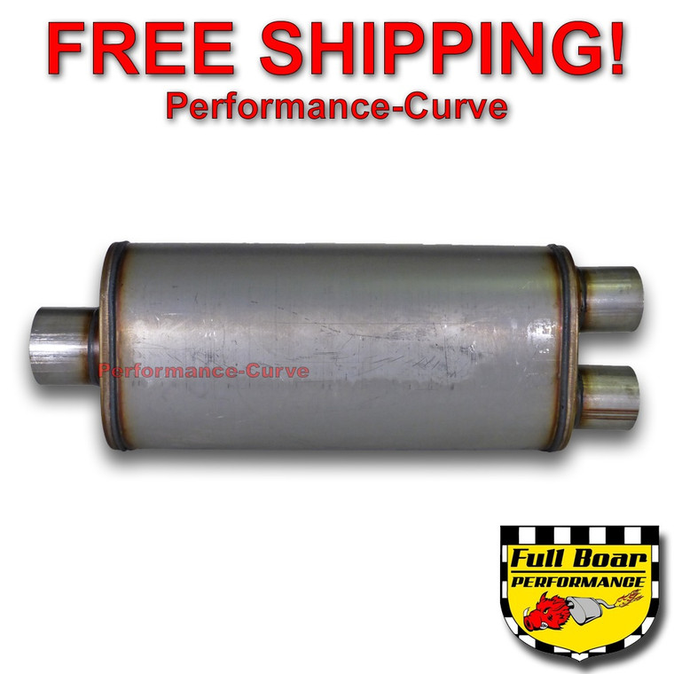 Performance Exhaust Muffler MAX FLOW SS 5x8 - Center 3" / Dual 2.5" MF2288