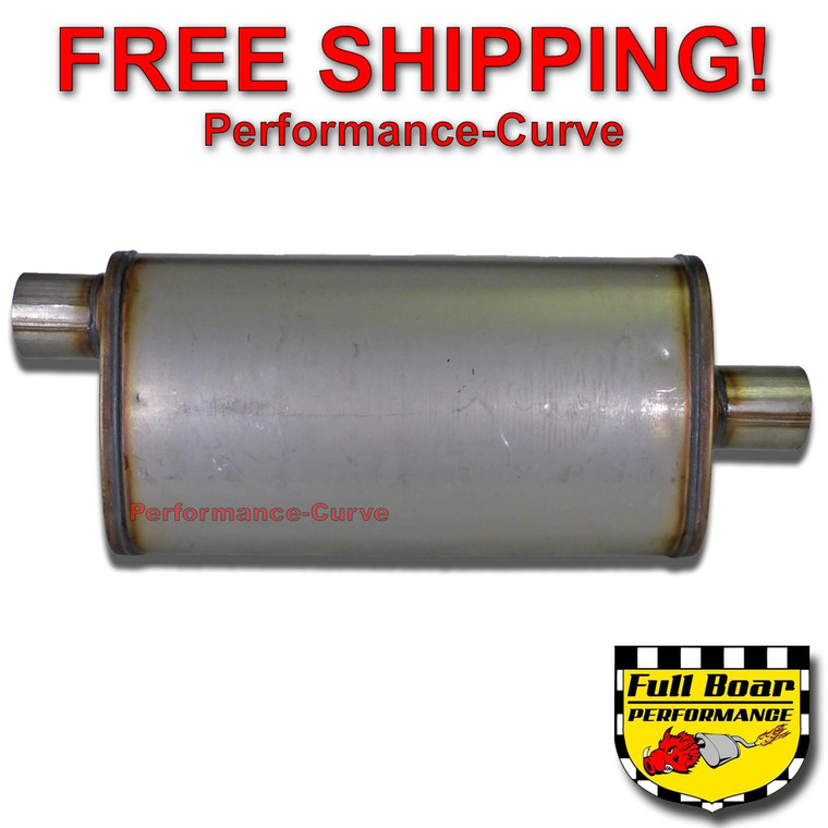 2.5" O/C Performance Exhaust 18" Muffler MAX FLOW Stainless Steel 4x9 MF1256