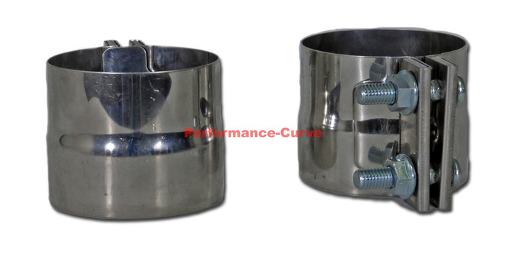 3.5" Stainless Steel Exhaust Band Clamp - Diesel / Race - ID to OD - Pair