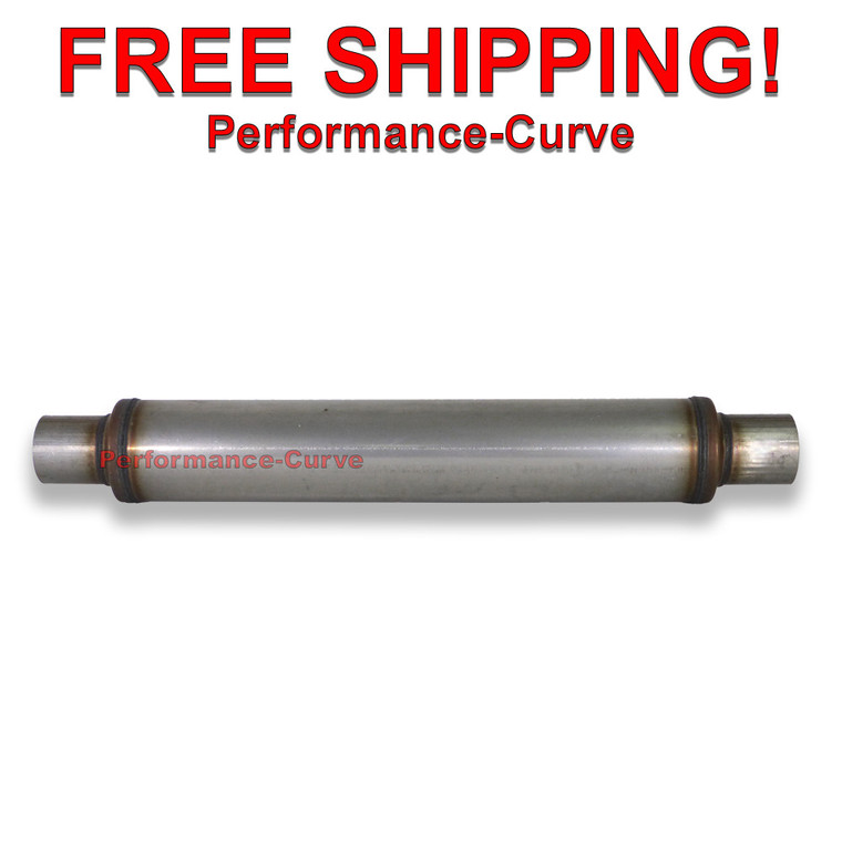 2.5" C/C 4" Round 22" Body -  Thunderbolt Stainless Steel Performance Muffler