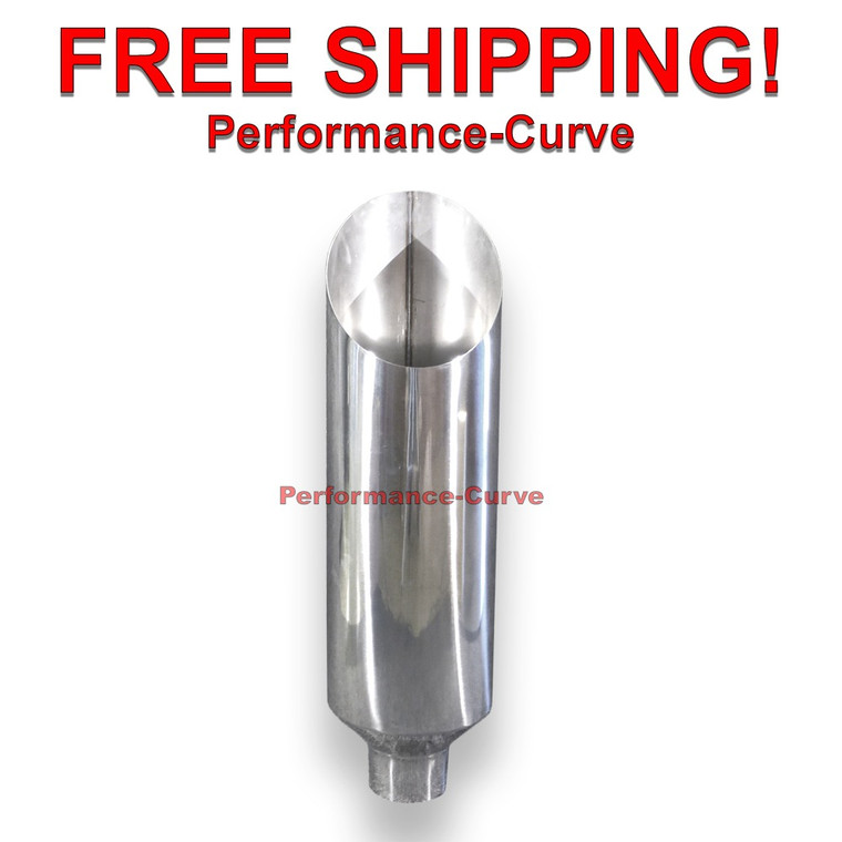 Diesel Exhaust Stainless Steel Polished Stack - 5" in - 10" out - 36" Long